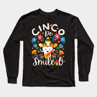 Cinco De Smile O Cinco De Mayo Mexican Long Sleeve T-Shirt